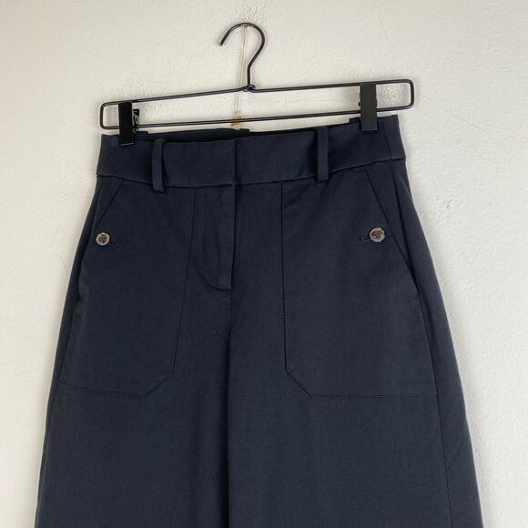 NWT J. Crew Sydney Pants Size 0P Black Wide Cropped Petite Stretch BF405 - Picture 9 of 16